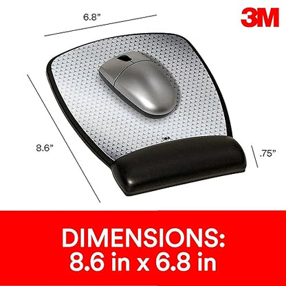 3M Precise Mouse Pad with Gel Wrist Rest, 8.6" X 6.8", Enhances Optical Mouse At Fast Speeds, Extends Battery Life of Mouse Up To 50%* 8.6" x 6.8" Surface Leatherette Cover Mouse Pad - Dealtargets.ca