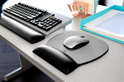 3M Precise Mouse Pad with Gel Wrist Rest, Soothing Gel Comfort with Durable, Easy to Clean Leatherette Cover, Optical Mouse Performance and Battery Saving Design, 9.2" x 8.7", Black (MW310LE) Vertex 8.7" x 9.2" Mouse Pad - Dealtargets.ca