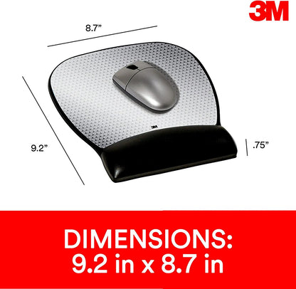 3M Precise Mouse Pad with Gel Wrist Rest, Soothing Gel Comfort with Durable, Easy to Clean Leatherette Cover, Optical Mouse Performance and Battery Saving Design, 9.2" x 8.7", Black (MW310LE) Vertex 8.7" x 9.2" Mouse Pad - Dealtargets.ca