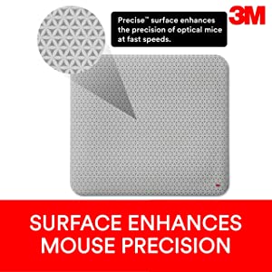 3M Precise Mouse Pad With Repositionable Adhesive Back, Enhances The Precision Of Optical Mice At Fast Speeds, 8.5" X 7", Bitmap (MP200PS) - Dealtargets.ca