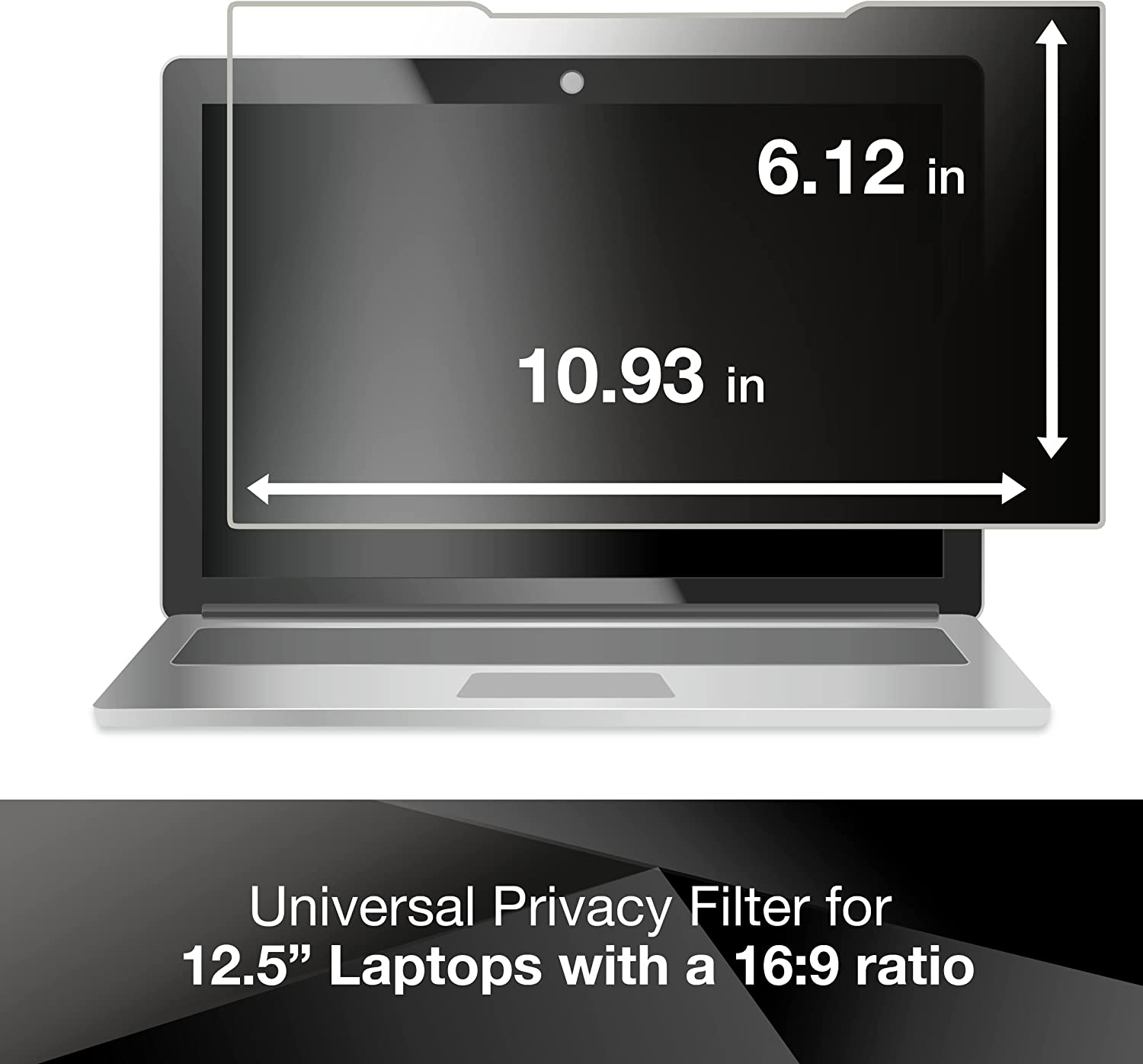3M Privacy Filter for 12.5" Widescreen Laptop with COMPLY Attachment System (PF125W9B),Black Black 12.5" Widescreen Laptop - Dealtargets.ca