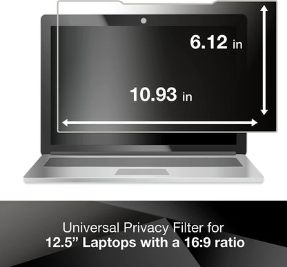 3M Privacy Filter for 12.5" Widescreen Laptop with COMPLY Attachment System (PF125W9B),Black Black 12.5" Widescreen Laptop - Dealtargets.ca