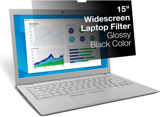 3M Privacy Filter for 15" Standard Laptop (PF150C3B) (4:3) , Black Black 15.0" Standard Laptop - Dealtargets.ca
