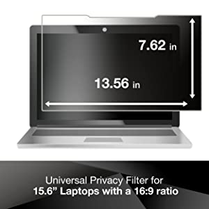 3M Privacy Filter for 15.6" Widescreen Laptop (PF156W9B) Black 15.6" Widescreen Laptop - Dealtargets.ca