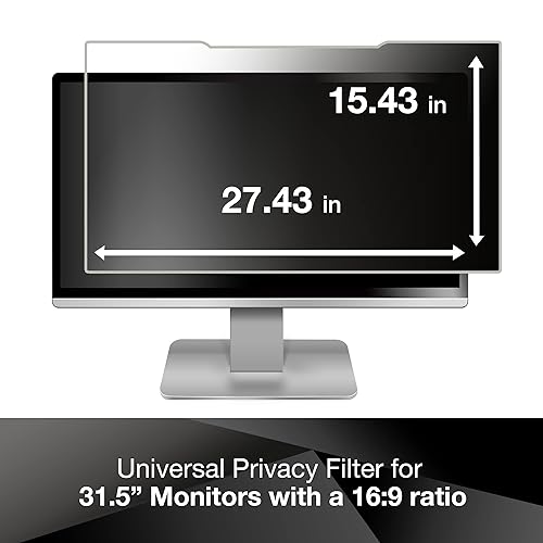 3M Privacy Filter for 31.5" Widescreen Monitor (PF315W9B) Black 31.5" Widescreen (16:9 Aspect Ratio) - Dealtargets.ca