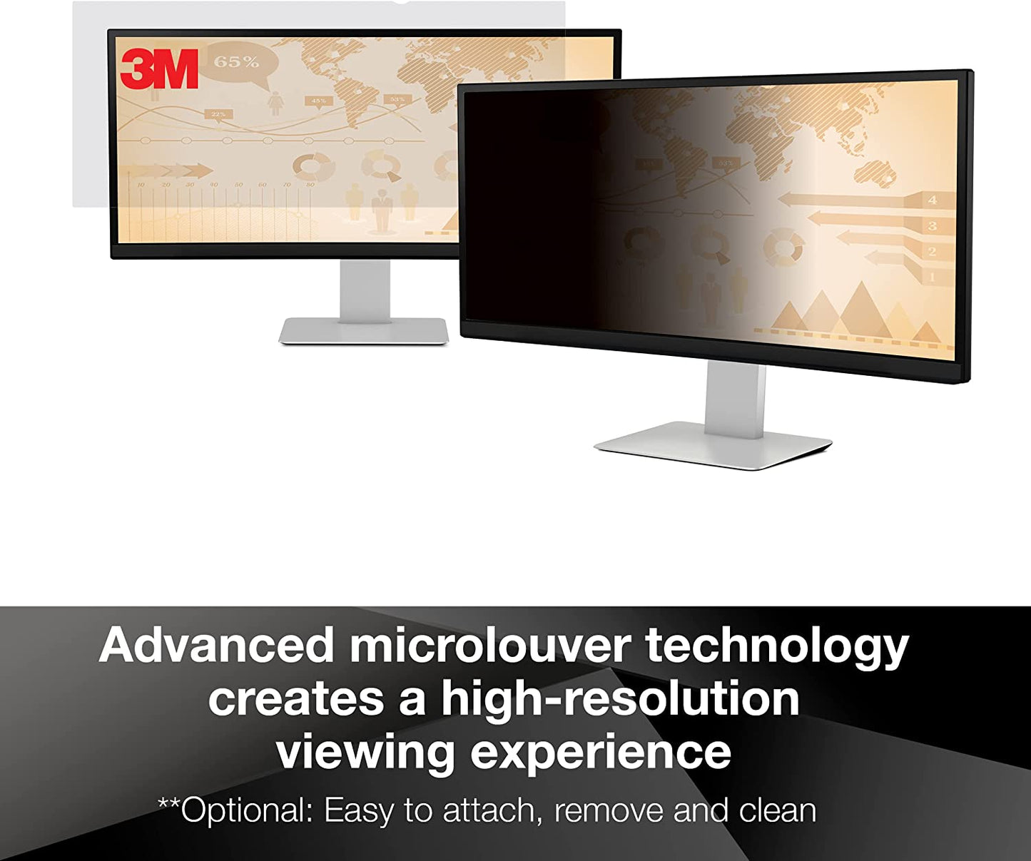 3M Privacy Filter for 34" Widescreen Monitor (21:9) (PF340W2B),Black - Dealtargets.ca