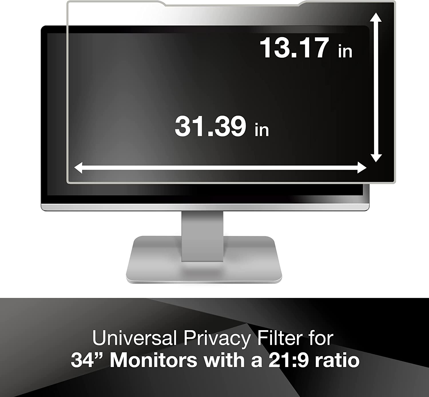 3M Privacy Filter for 34" Widescreen Monitor (21:9) (PF340W2B),Black - Dealtargets.ca