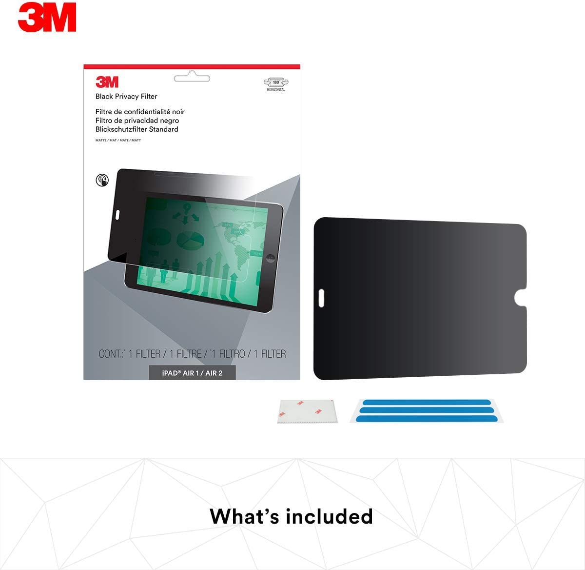 3M Privacy Filter for Apple iPad Air 1/2/Pro 9.7 Tablet - Landscape (PFTAP002) Apple iPad Air 1/2/Pro 9.7 Landscape Black Privacy - Dealtargets.ca