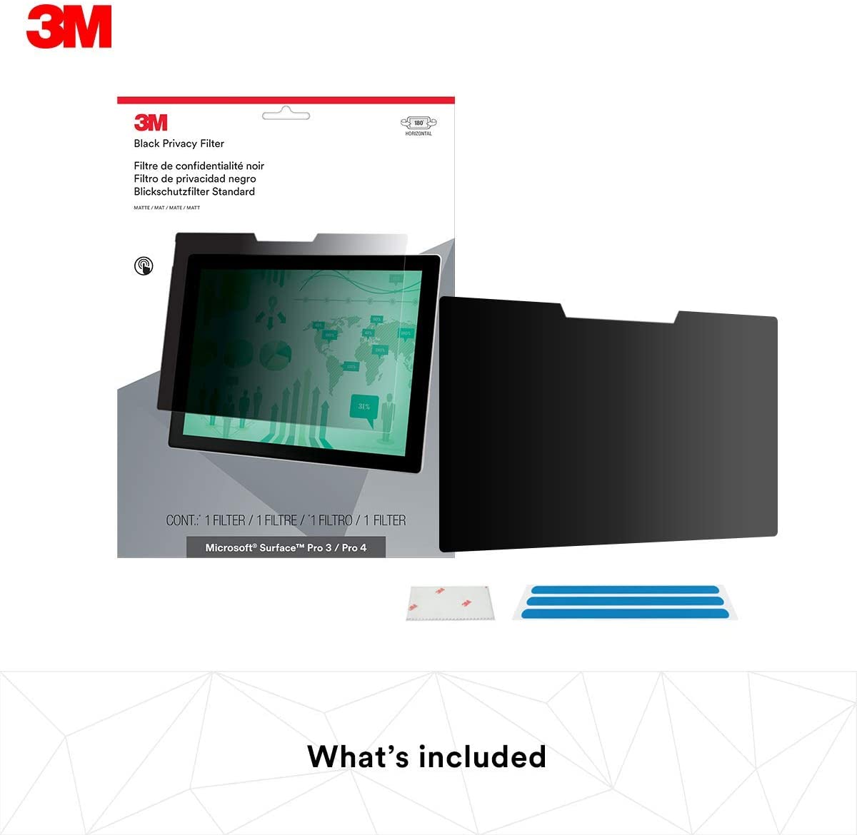 3M Privacy Filter for Microsoft Surface Pro 3/Surface Pro 4 Tablet - Landscape (PFTMS001) Microsoft Surface Pro 3/4 Landscape Transparent - Dealtargets.ca