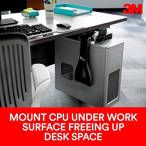 3M Under - Desk CPU Holder, 17" Track, 360 Degree Swivel, Width & Height Adjustable, Under - Desk Computer Tower Mount - Dealtargets.ca
