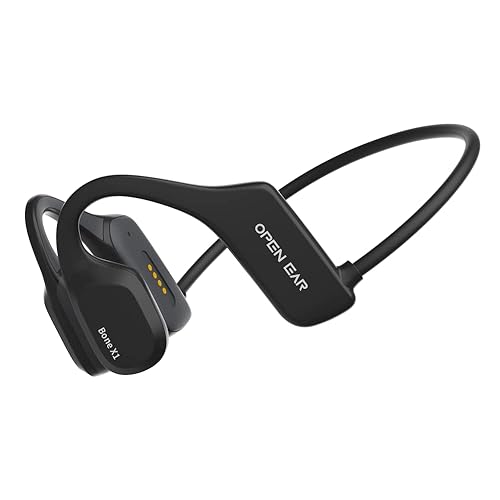 OPN Sound OS2000BK Mezzo Bluetooth Bone-Conduction Neckband Headphones with Microphone, Black