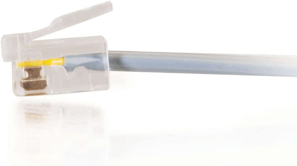 C2g/ cables to go C2G RJ11 Modular Telephone Cable, Silver (7 Feet, 2.13 Meters) - 02970 Silver 7 Feet RJ11 MOD Telephone