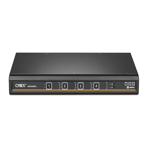 Vertiv Cybex Secure MultiViewer KVM Switch | 4 Port | NIAP Approved | Dual AC Secure 4-Port