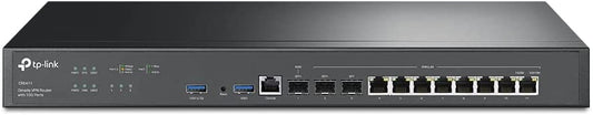 TP-Link Omada VPN Router with 10G Ports (ER8411) - Omada SDN Centralized Management, Two 10GE SFP+ Ports, Up to 10 WAN Ports, SSL/IPSec /OpenVPN/PPTP/L2TP VPN, Load Balance 10G SFP+