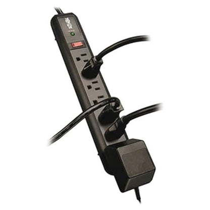 Tripp Lite Surge Protector Power Strip TL P74 RB 120V Right Angle 7 Outlet Black P118-000