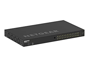Netgear M4250-26G4F-PoE+ AV Line Managed Switch - 24 Ports - Manageable - 3 Layer Supported - Modular - 4 SFP Slots - 35.80 W Power Consumption - 300 W PoE Budget