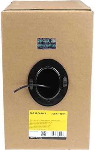 StarTech.com 1000 ft Bulk Roll of Black CMR Cat5e Solid UTP Riser Cable - Cat 5e Riser Cable - Cat.5e CMR Ethernet Cable - 24 AWG - Black (WIR5ECMRBK) Black Cat5e CMR (Riser)