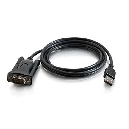 C2G 26887 USB to DB9 Male Serial RS232 Adapter Cable, Black (5 Feet, 1.52 Meters)