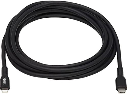 Tripp Lite USB-C to Lightning Sync/Charge Cable (M/M), MFi Certified, Black, 9.8 ft. (M102-03M-BK)
