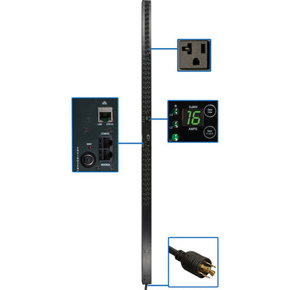 Tripp Lite PDU 3-Phase Monitored 120V 5.7kW L21-20P 36 5-15/20R 0URM - Vertical Rackmount - Power Distribution Unit - 5.7 kW - 5700 VA