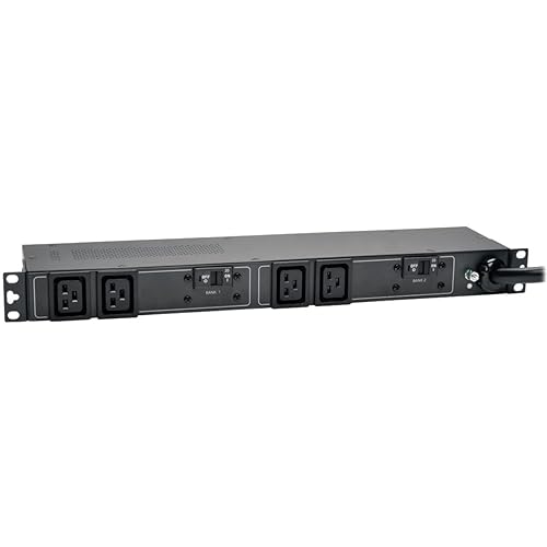 Tripp Lite Basic PDU, 4 Outlets (C19), 230V, IEC309 32A Blue, 12 ft. Cord, 1U Rack-Mount Power (PDUH32HV19) 4 Outlets / Horizontal 32 Amps Alternative Outlets
