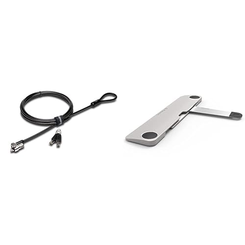 Kensington Cable Lock (K65035AM) & Security Slot Blade for Laptops - Maclocks Universal Locking Bracket for MacBook Pro, Air, Notebooks & Tablets. Color: Silver. (BLD01) Cable Lock + Slot Blade