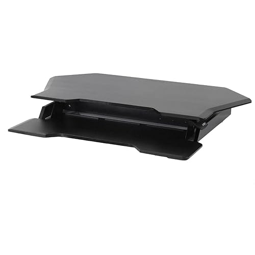 Ergotron – WorkFit Corner Standing Desk Converter, Dual Monitor Sit Stand Ergonomic Desk Riser for Tabletops – 44.8 Inch Width, Black
