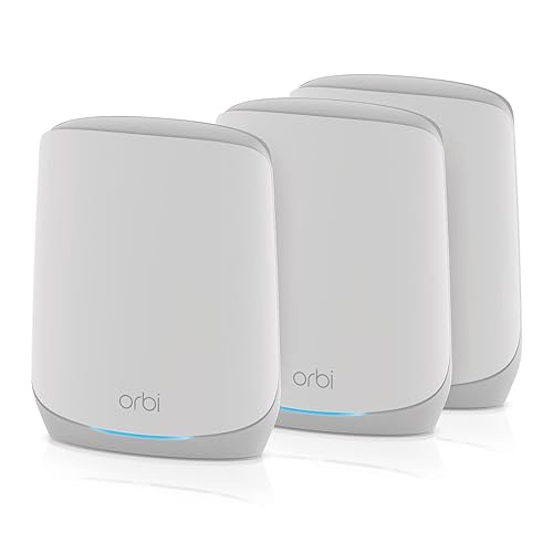 NETGEAR Orbi Whole Home Tri-Band Mesh WiFi 6 System (RBK763S) – Router with 2 Satellite Extenders - Coverage up to 7,000 sq. ft, 75 Devices – Free Armor Security - AX5400 802.11ax (up to 5.4Gbps)