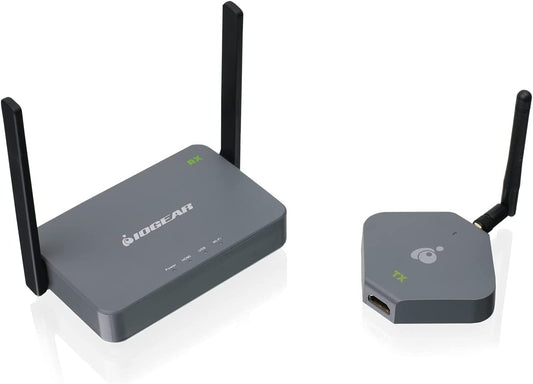 IOGEAR HDMI Wireless Video 4K HD TV Connection Kit - 4K@30Hz - Wireless 2.4/5GHz w/WPA-2 Encryption - Up to 100Ft - Mirror or Extend Mode - Win Mac OS iOS Android Chrome - GWKIT4K