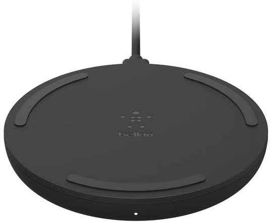 Belkin BoostCharge 10W Fast Wireless Charger Pad, with Included QuickCharge 3.0 Wall Charger and Cable, Case Compatible for iPhones, Galaxy, Pixel and Other Qi Enabled Devices (includes AC adapter)