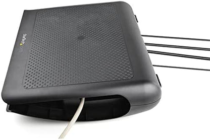 StarTech.com Ergonomic Foot Rest - Rocking Footrest w/Cable Management/Storage - Under Desk Foot Support Stand - Comfortable Black Foot Rest for Office/Computer Workstation - Non Slip Rocker (FTRST2)