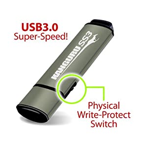 Kanguru solutions Kanguru KF3WP-128G 128GB USB 3.0 Flash Drive with Physical Write Protect Switch