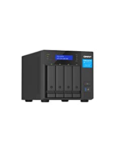 QNAP TVS-h474-PT-8G-US 4 Bay High-Speed Desktop NAS with Intel Pentium Gold 2-core CPU, 8GB DDR4 Memory, 2.5 GbE Networking and PCIe Gen 4 expandability (Diskless) Intel Pentium 4 Bay TVS-x74