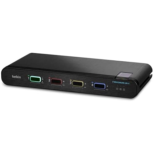 Belkin 2nd Gen Secure KVM Switch, 4-Port Single Head w/CAC - 4 Computer(s) - 1 Local User(s) - 3840 x 2160-11 x USBHDMI - Desktop, Under TableDisplayPort - TAA Compliant