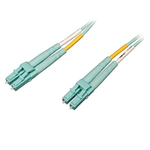 TRIPP LITE 10 Gb/100 Gb Duplex Multimode 50/125 OM4 LSZH Fiber Patch Cable, Aqua (N820-15M-OM4) 15M OM4