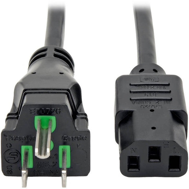 Tripp Lite 8ft Computer Power Cord Coiled Hospital Medical Cable 5-15P To C13 10A 18AWG 8' - P006-C08-HG10