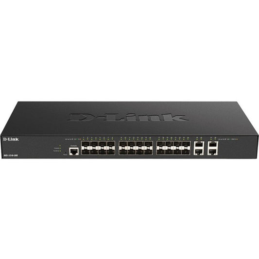 D-Link DXS-1210-28S Ethernet Switch - 4 Ports - Manageable - 3 Layer Supported - Modular - 85.70 W Power Consumption - Optical Fiber, Twisted Pair - Desktop