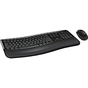 Microsoft Wireless Comfort Desktop 5050 with AES - Keyboard and Mouse Combo: Multi-Media, Ergonomic, Microsoft Wireless Mouse and Keyboard with Bluetooth (English)