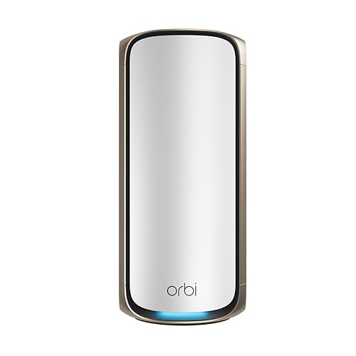 NETGEAR Orbi 970 Series Quad-Band WiFi 7 Mesh Add-on Satellite (RBE970) - Works with Orbi RBE972S and RBE973S, Adds Coverage Up to 3,300 sq. ft., BE27000 802.11be (Up to 27Gbps)