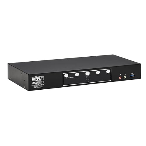 Tripp Lite 4-Port DisplayPort KVM Switch, Control Two Devices with Two Monitors Desktop Switch, UHD 4K @ 60Hz Video, Two USB 3.2 Gen 1 Ports (B006-DP2UA4)