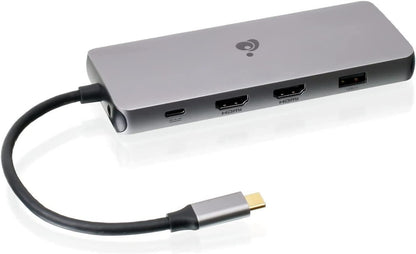 IOGEAR USB-C Triple Display Dock Station - 4K 60Hz - 2 HDMI - 1 DisplayPort - 2 USB 2-2 USB 3 - Ethernet - 3.5mm Audio - USB-C 100W PD - MacBook Pro/Air Thunderbolt 3 - Type C Laptop - GUD3C4K3P