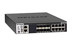 NETGEAR 16-Port Fully Managed Switch M4300-8X8F, 16x10G, 8x10GBASE-T, 8xSFP+, Half-Width Stackable, ProSAFE Lifetime Protection (XSM4316S)