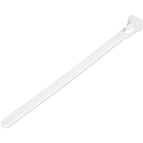 StarTech.com 6(15cm) Reusable Cable Ties - 1/4(7mm) Wide, 1-3/8(35mm) Bundle Dia. 50lb(22kg) Tensile Strength, Releasable Nylon Ties, Indoor/Outdoor, 94V-2/UL Listed, 100 Pack - White (CBMZTRB6)