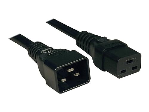 Tripp Lite P036-003-15A Heavy Duty Power Extension Cord 14 AWG IEC 320 C19-C20 3', Black