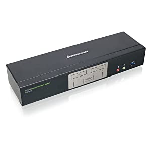 IOGEAR 4-Port 4K DisplayPort Kvmp Switch with Dual Video Out and RS-232, w/Full Set of Cables (GCS1934M TAA Compliant) 4-port 2 monitor