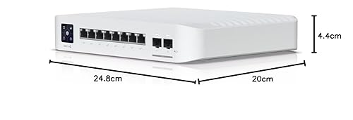 Ubiquiti Professional 8 PoE - 8 Ports - Manageable - Gigabit Ethernet, 10 Gigabit Ethernet - 10/100/1000Base-T, 10GBase-X - 3 Layer Supported - 120 W PoE Budget - Twisted Pair, Optical Fiber - PoE Ports