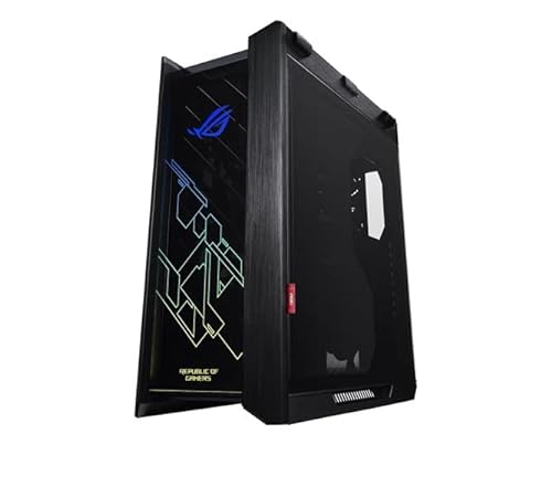 Asus ROG Strix Helios GX601 RGB Mid-Tower Computer Case for up to EATX Motherboards with USB 3.1 Front Panel, Smoked Tempered Glass, Brushed Aluminum and Steel Construction, and Four Case Fans, Black GX601 ROG STRIX HELIOS CASE/BK/AL/WITH HANDLE