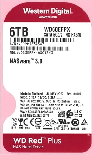 Western Digital Red Plus WD60EFPX 3.5 6000 GB Serial ATA III Internal Hard Drive