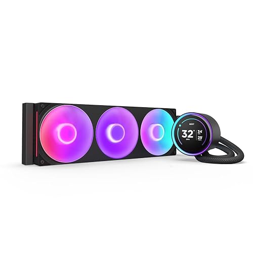 NZXT Kraken Elite 360 RGB - AIO CPU Liquid Cooler - 360mm Radiator - F360 RGB Core Fan - Customizable 2.72" IPS LCD - NZXT Turbine Pump - AMD® AM5, AM4 - Intel® LGA 1851/1700, 1200/115X - Black Black 360mm Radiator Kraken Elite RGB