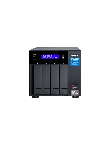 QNAP TVS-472XT-i3-4G-US 6 Bay High-Speed Desktop NAS with Intel Core i3 4-core CPU, 4GB DDR4 Memory, and 5-Speed 10G/5G/2.5G/1G/100M Network Connectivity (Diskless)